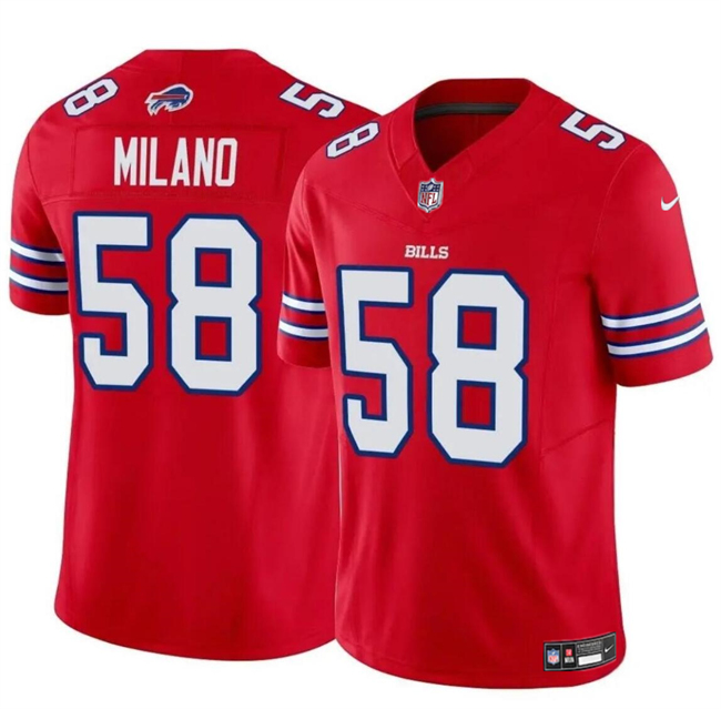 Men's Buffalo Bills #58 Matt Milano Red 2024 F.U.S.E. Vapor Untouchable Limited Football Stitched Jersey